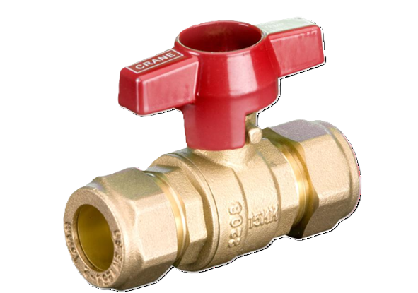 CRANE D171ACTH 15MM TO 28MM DZR BALL VALVE WITH T-HANDLE – DZR BRASS